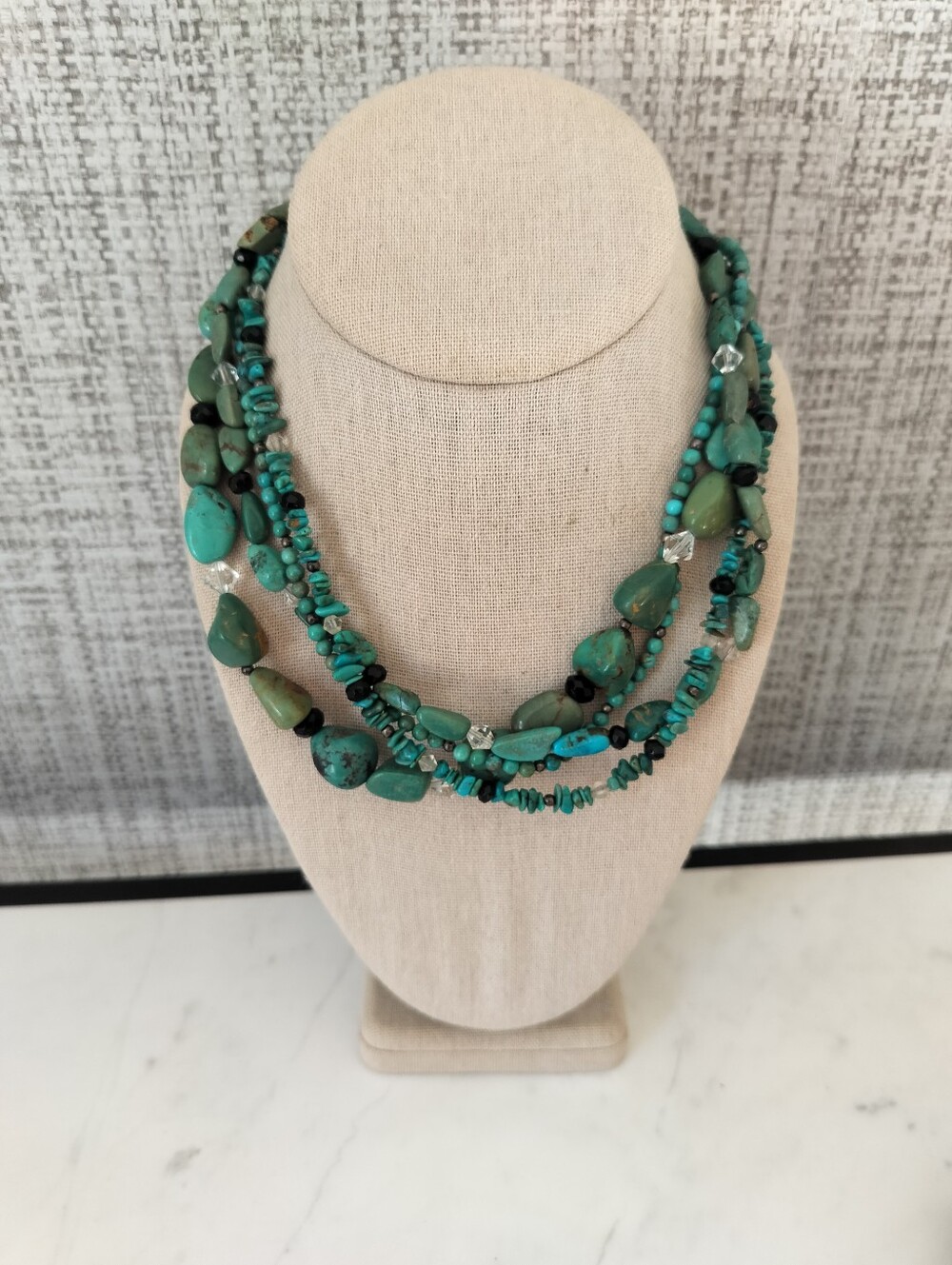 Silpada Turquoise Multi-Strand Beaded Necklace - Sterling Silver 925
